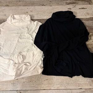 J. Crew Black & White Turtleneck Tops